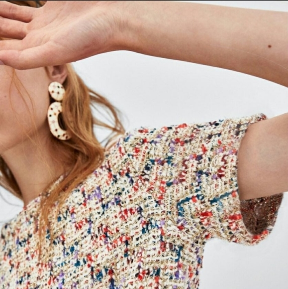 Zara Tops Zara Tweed Crop Top Poshmark